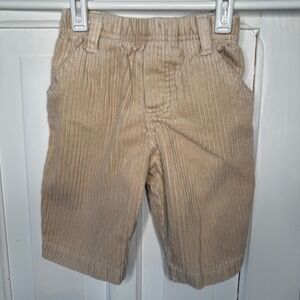 VTG KRU Supplies Baby Boys Beige Corduroy Pants Size 6-9 Months Elastic Waist